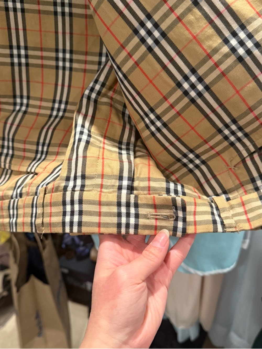 Vintage Burberry Beige Plaid Chinos with Signature Check - Picture 3 of 5